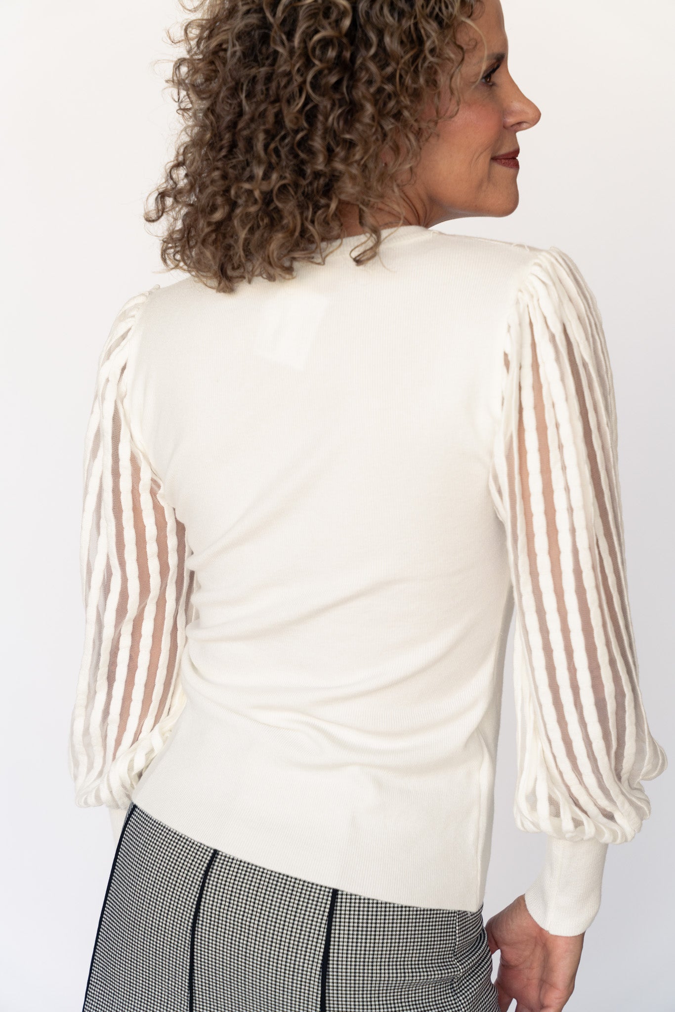 Blusa Mangas Transparente